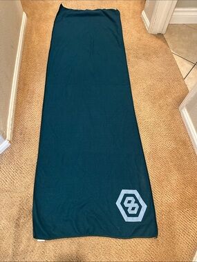 Deep Teal Patterned Fitness Towel Mat